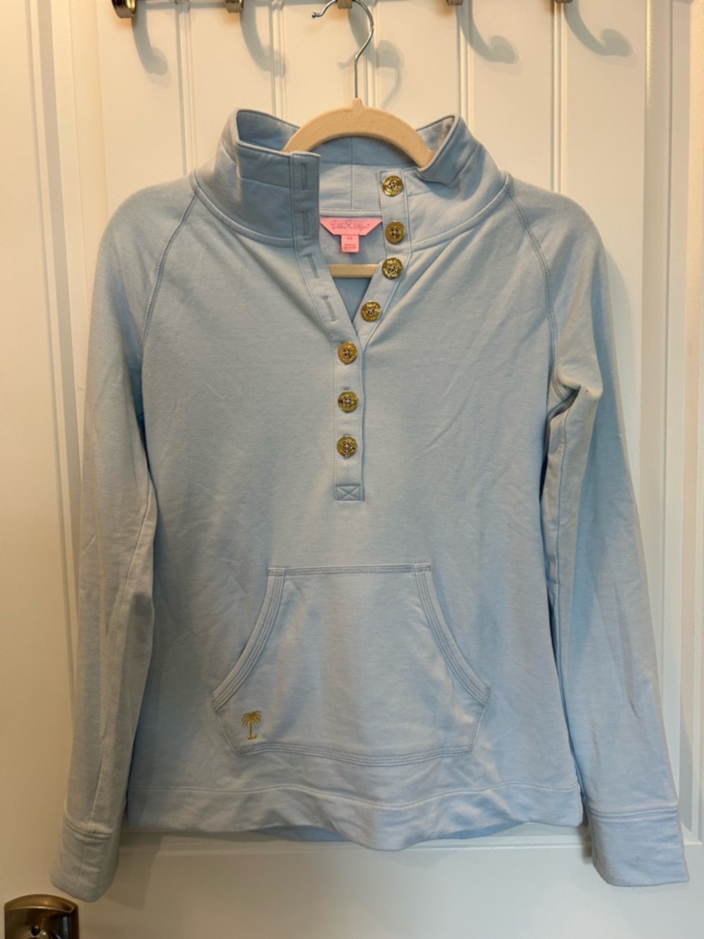 Lilly Pulitzer Boho Blue Popover with Gold Buttons